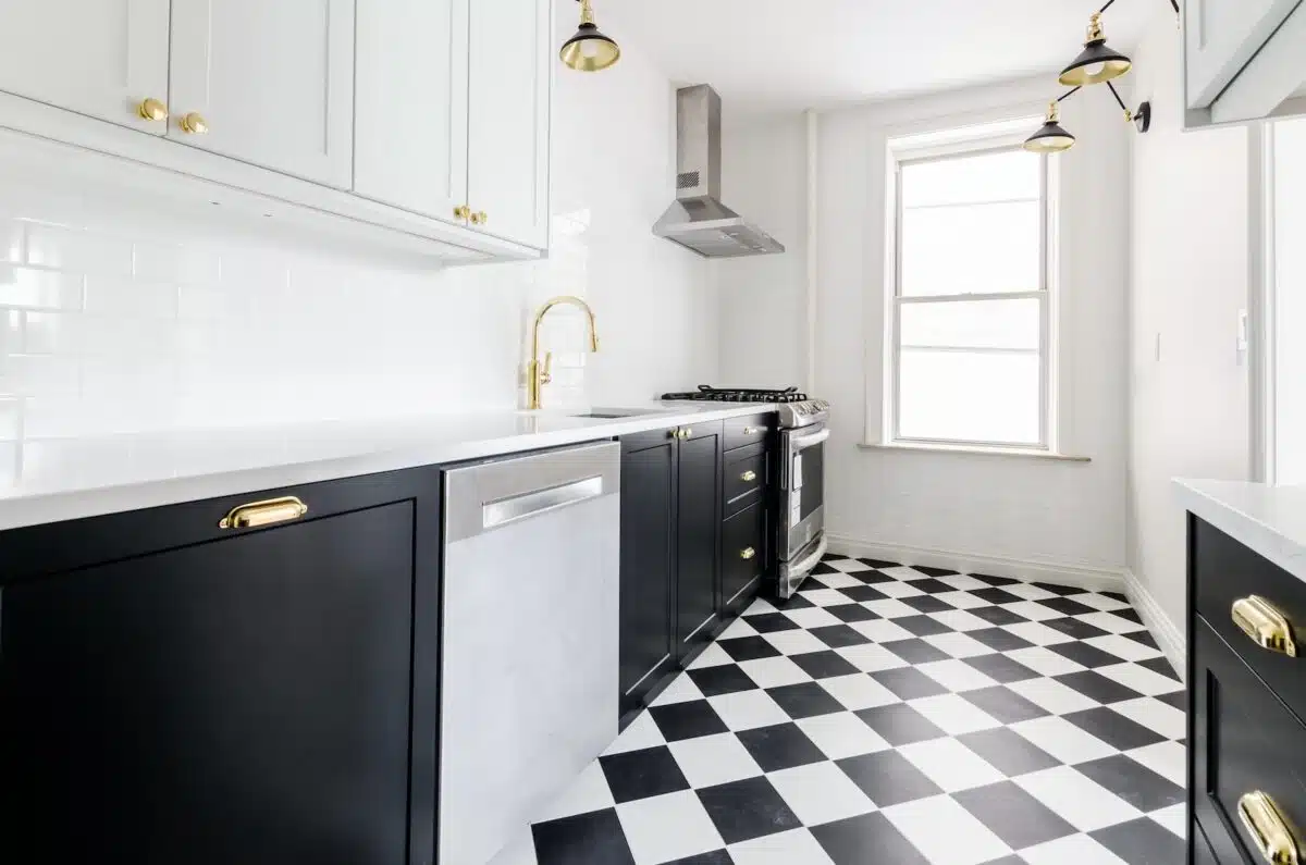 white wooden door near white wooden kitchen cabinet