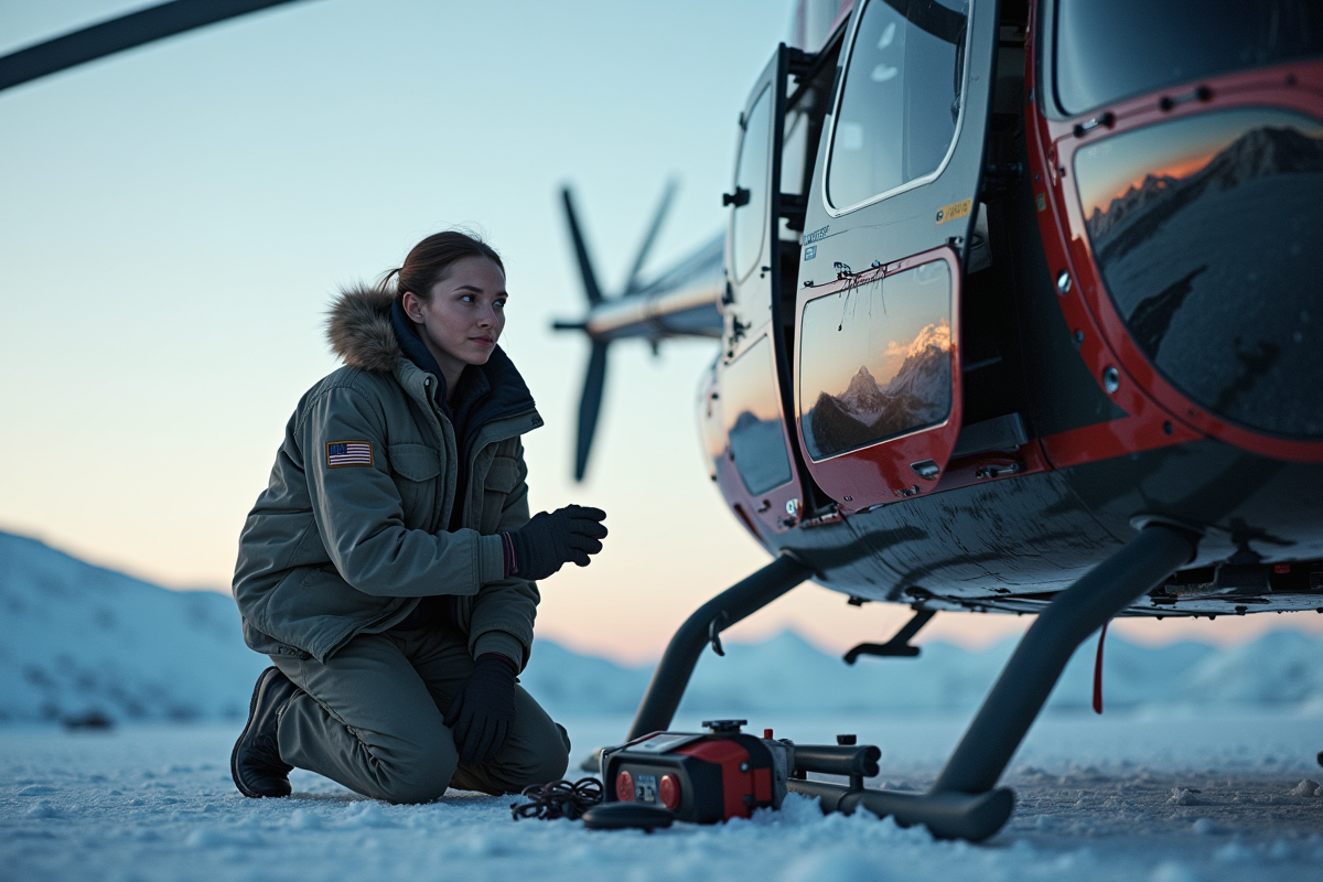 Ingénieure inspectant un rotor d